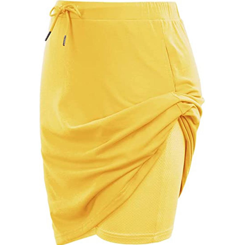 European and American Women's Spring and Summer Temperament Lace-up Solid Color Skirt Two-layer Short Skirt