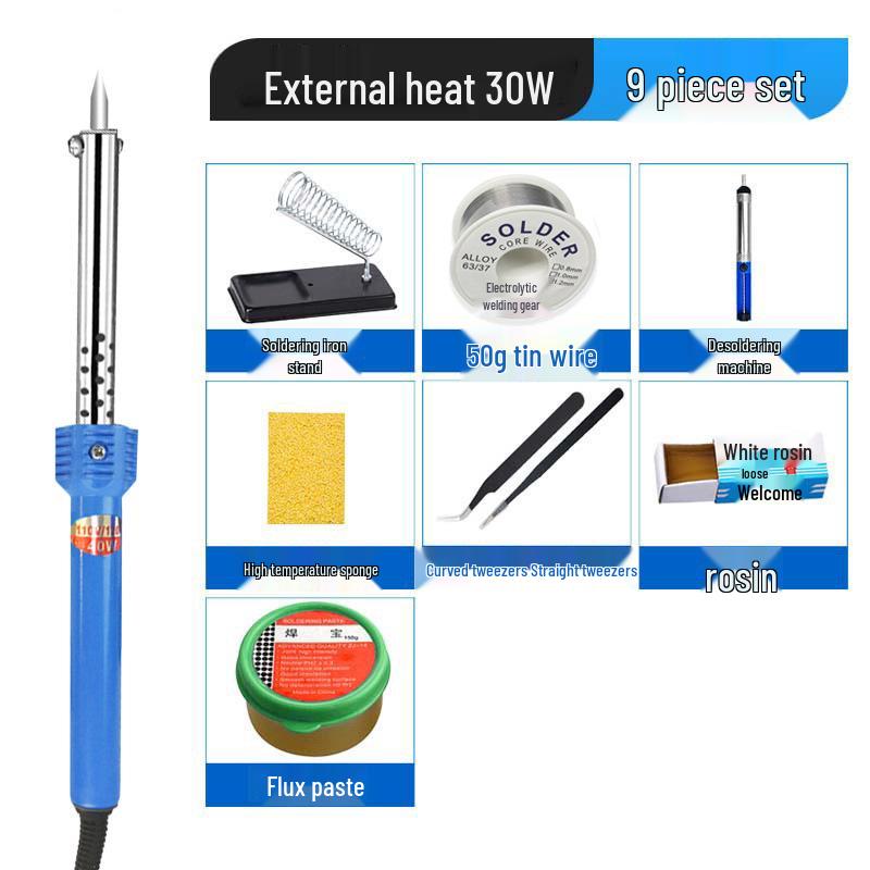 Set Fier de Lipit Electric 40W/60W cu Mâner de Cauciuc Izolat Termic și Unelte, 220V