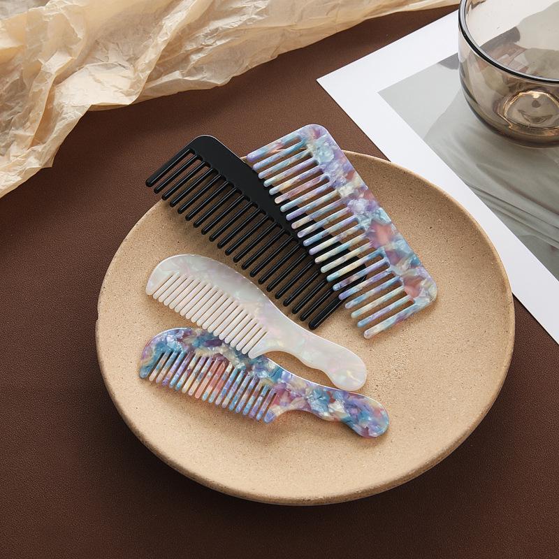 Acetate Mini Wide-Tooth Hairbrush for Short Hair