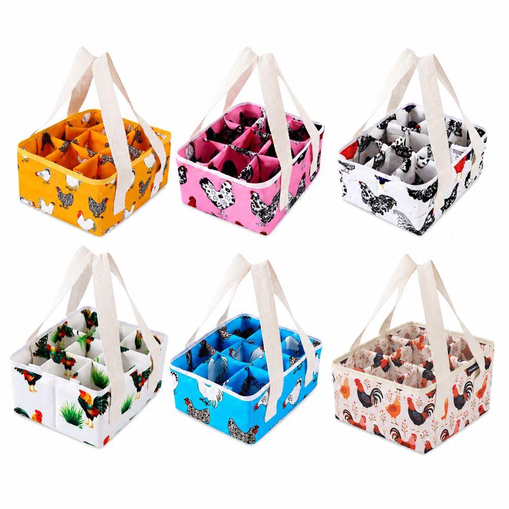 Padded Dividers Egg Collecting Basket Foldable Egg Bags Cute Egg Gathering Basket Farm Chores