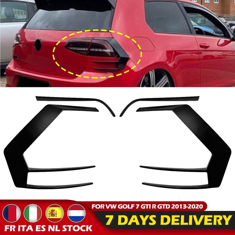1Pair Rear Bumper Splitter Canard For VW Golf 7 7.5 MK7 MK7.5 GTI R GTD R400 2012- Rear Tail Lamp Spoiler Brake Lamp Trim