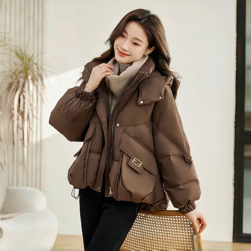 New women's winter small short cotton clothes hooded loose cotton clothes thickened warm jacket