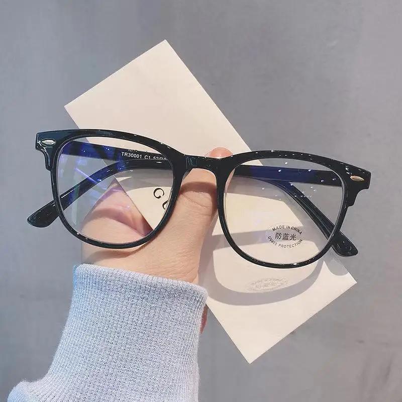 Retro Oval Frame Anti-Blue Light Glasses Sweet Cool Girls Black Glassesvintage Simple Women Eye Protection Spectacles