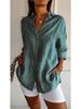 Women's Hot Seller European Lapel Pleated Shirt with Roll-Up Sleeves