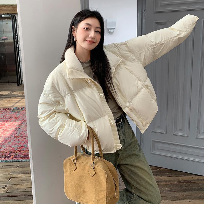 Winter New Down Jacket Women's Short Stand-Up Collar Puff Bread Jacket Thickened Warm and Advanced