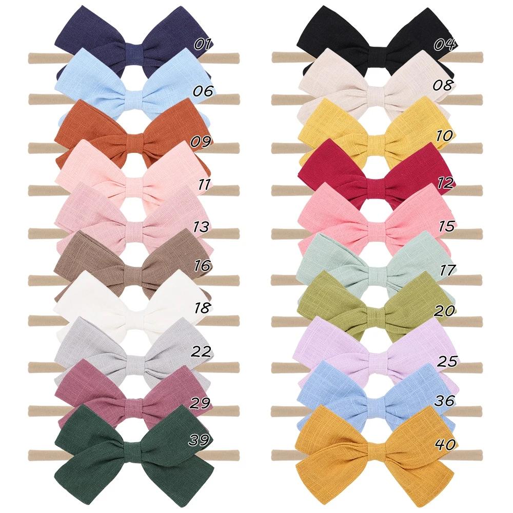 20Color 1Piece Cute Baby Headband Infant Kids Bows Headwear Tiara Gift Toddlers Bandage Newborn Girls Headwrap Hair Accessories