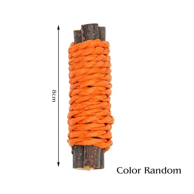 Rabbit Chew Toy Organic Natural Apple Wood Grass Pet Bunny Rabbit Toys For Chinchilla Guinea Pigs Hamster Utensils Accessories