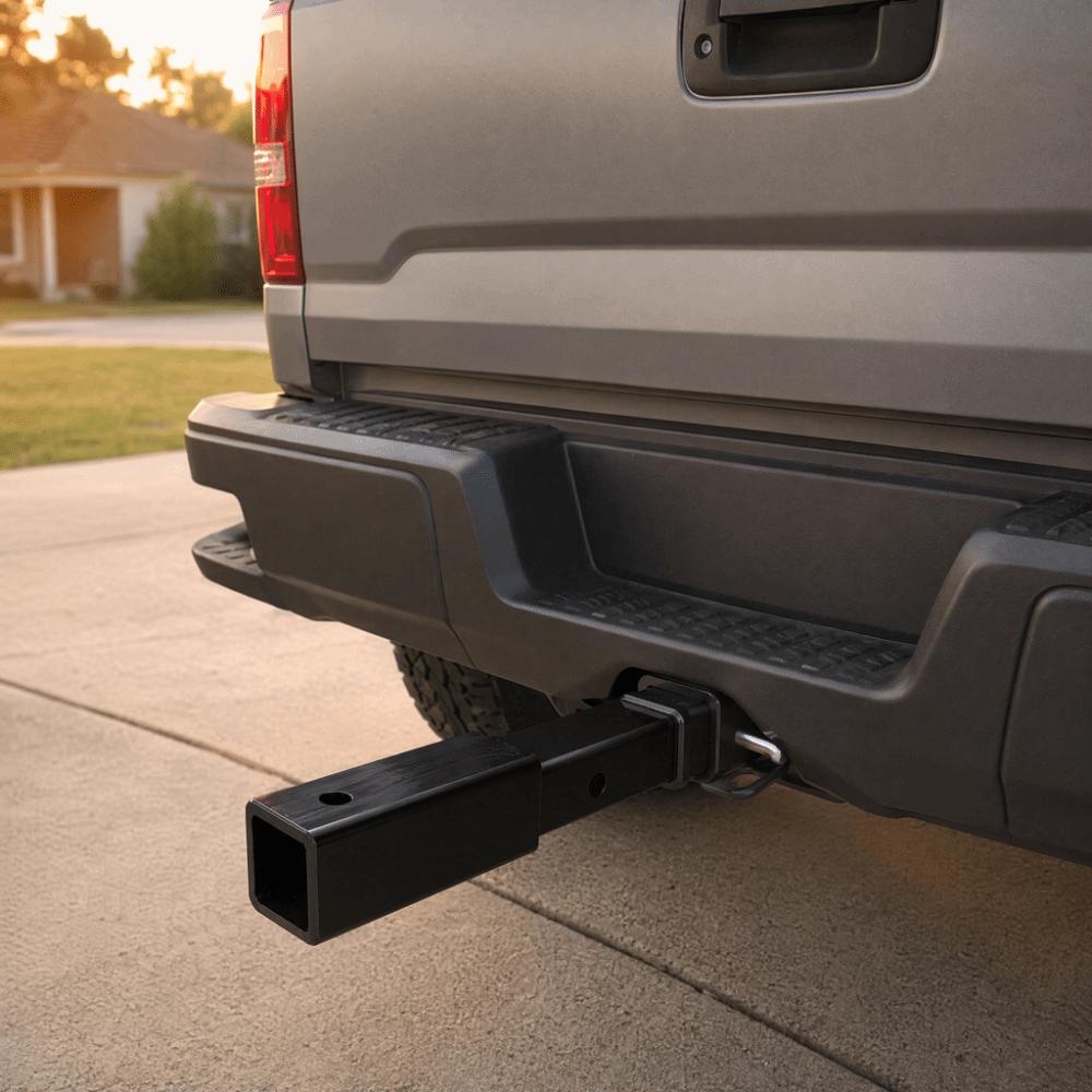 Black Receiver Extender 12in Towing Clearance Extender Hitch Mount Extension Sleeve Trailer Towing