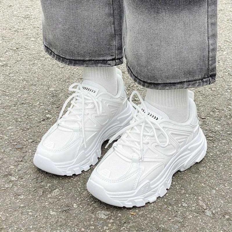 Summertime Women's Shoes Sneakers Flat Shoes Soft Glutinous Casual Fitness All-match Comfortable Lace-up Little White Shoes 2024