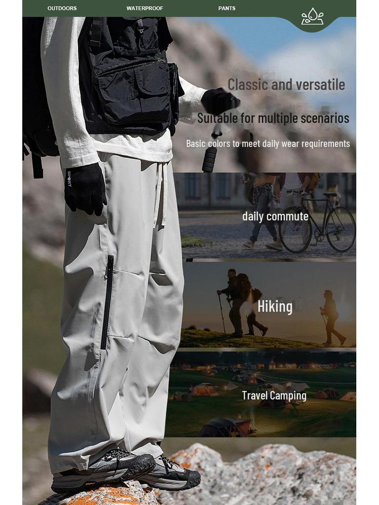 Herren Herbst/Winter Samt Freizeithose: Trendige Bergserie, Outdoor Warm, Drei-Beweis-Sturm-Overall.