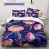 Colorful jellyfish  Pattern Bedding Quilt Set Quilt Cover Pillowcase Home Decoration  Gift (1 * duvet cover + 2 * pillowcase, without core)