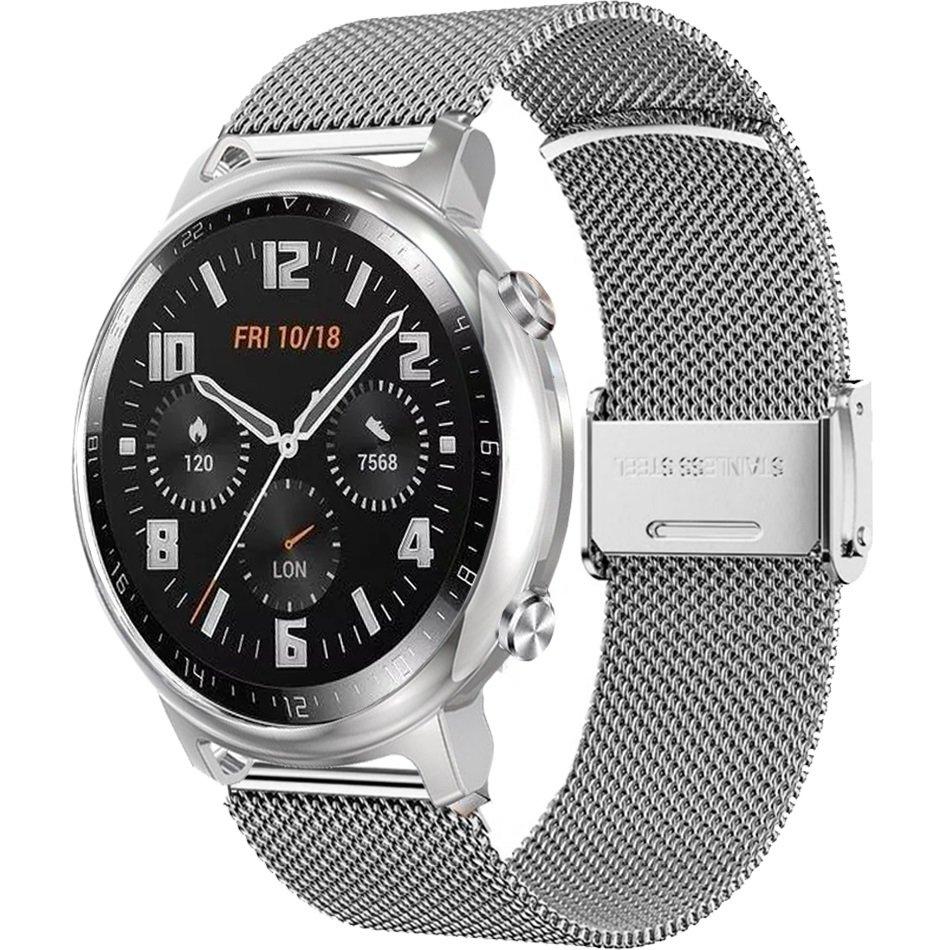 Milanese Bracelet + Case with Screen Protector for Huawei Watch GT 2 42mm, Silver