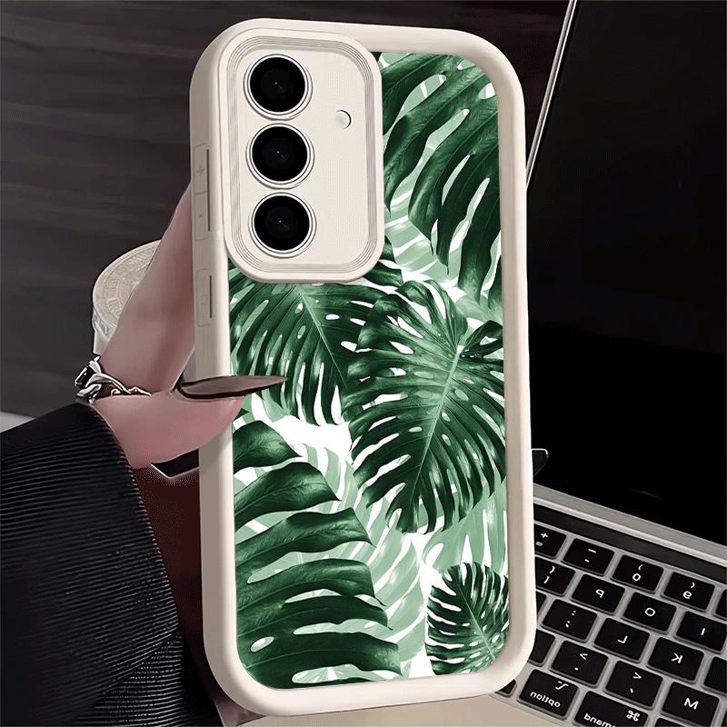 Phone Case for Samsung Galaxy A17 A16 A15 A14 A13 Summer Plants Green Leaf A56 A36 A26 A55 A35 A25 A54 A34 A24 A53 A33 A23 A07 A