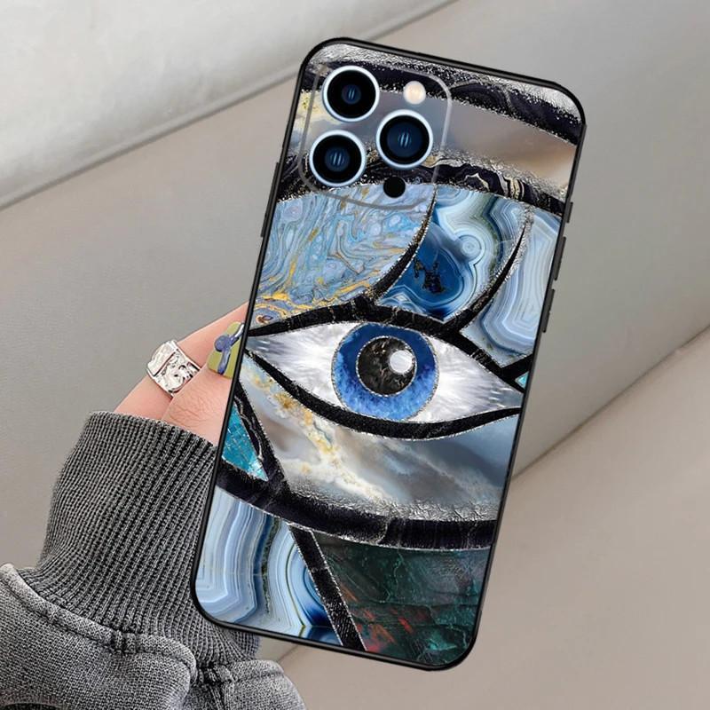Apple Iphone15 Mini Mobile Phone Case, Evil Eye Mobile Phone Case, Painted Anti-Drop, Huawei Anti-Drop Mobile Phone Case.