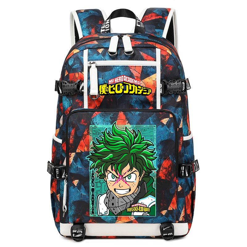 My Hero Academia Printed Rucksack Large Capacity School Bag Outdoor Book Backpack for Boys Girls Teens