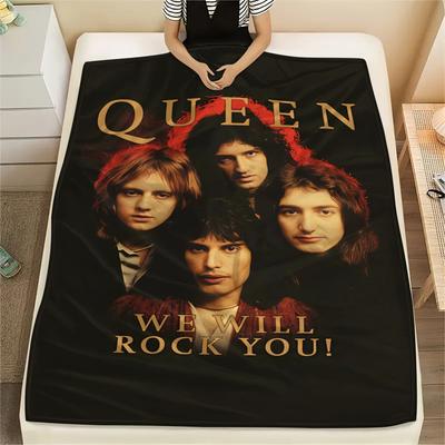 1 Stück Queen Freddie Mercury Aufdruck Flanelldecke, Hohe Qualität für alle Jahreszeiten, Heimdekoration, Wärme und Komfort, Perfekt für Weihnachtsgeschenke