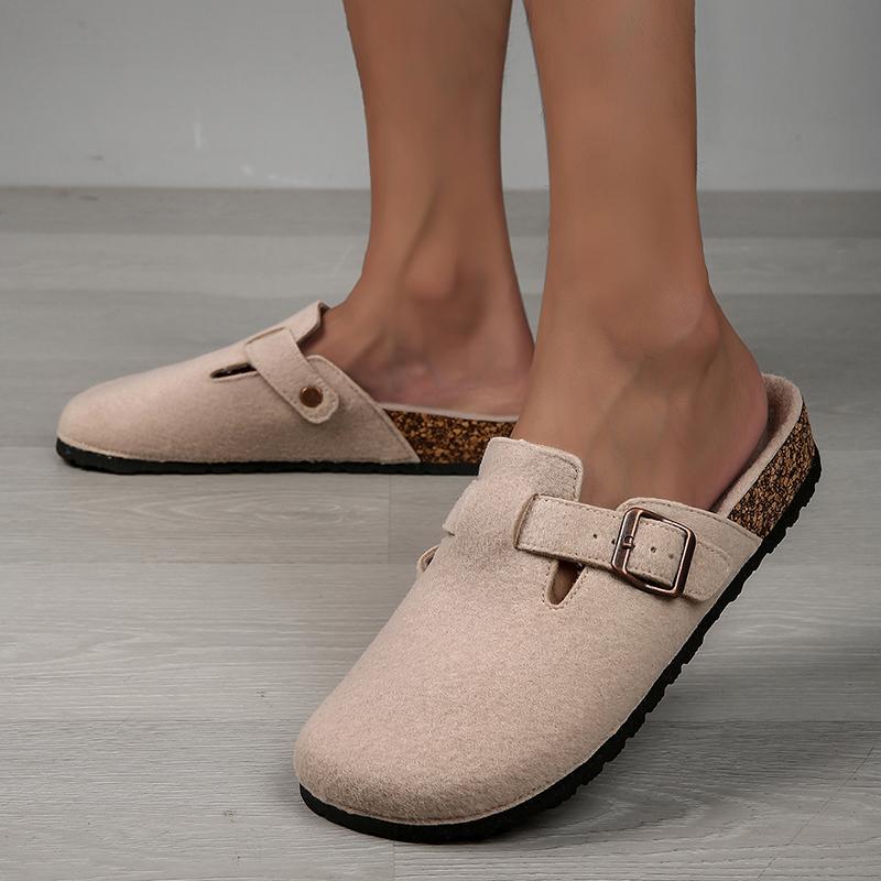 Fashion Men Half Shoes Casual Women Cork Clogs Slippers Fashion Suede Slip on Flat Sandals Soft-Soled Casual Sandals Antislip Outdoor