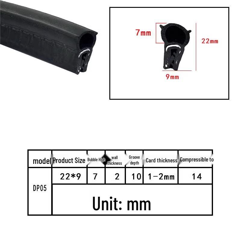 U-Shaped Waterproof Dustproof Rubber Sealing Strip for Cabinets and Car Doors