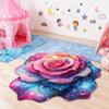 3D Visual Flower Rug Absorbent Floral Floor Mat with Anti-Slip Bottom Decorative Living Room Area Rug for Bedroom Bathroom Entryway