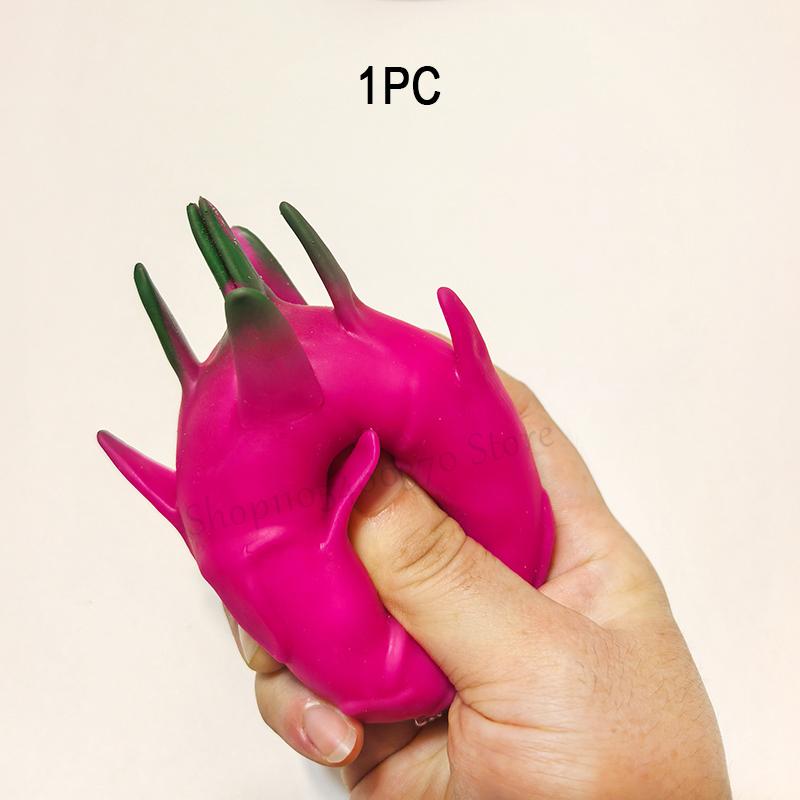 Handcrafted Crispy Dragon Fruit Squeeze Pressure Ball Soft And Grip Friendly Educational Balls Asmr Sensory Stress Relieving Toy