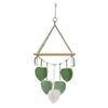 Nordic Handwoven Wall Hanging Tapestry with Shelf Leaf Design Home Decor Green 39x90cm