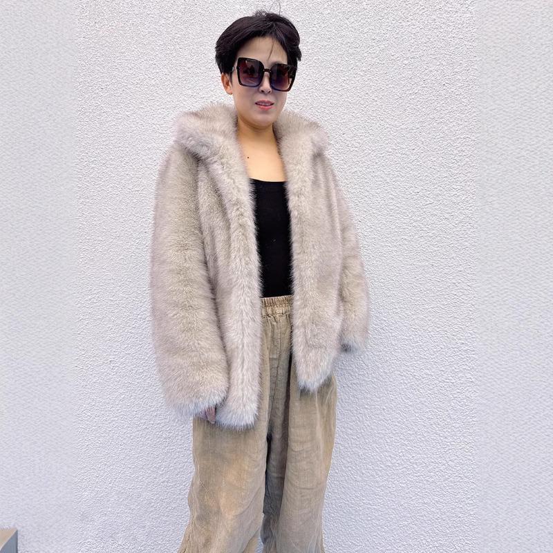 Jacket new fashion temperament trend winter thickened women's warm imitation fox fur coat