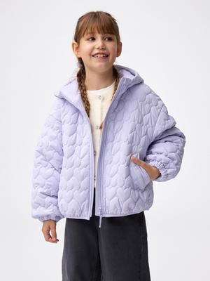 Girls Warm Padded Heart Quilting Blouson