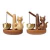 Cat Door Chime Entry Chime Decorative Shopkeepers Bell Wood Doorbell Wind Chime for Restaurant Refrigerator Office Store Porch