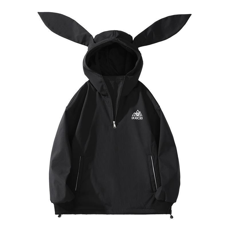 Unisex Winter Waterproof Rabbit Ear Ski Suit: Silver Fox Fleece One-Piece Plus Size Windproof Jacket