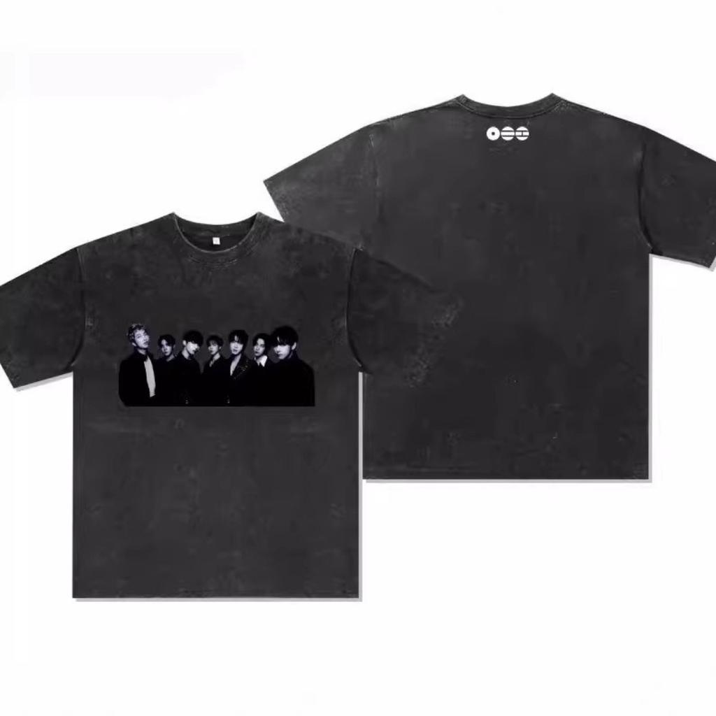 Kpop BTS ARIRANG Album T-Shirt 2026 Japan Pop-Up Style Washed Black Printed Short Sleeve Tee Retro Oversized Streetwear for Army