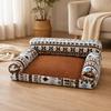 Floral Pet Sofa Bed Soft Padded Warm for Dogs, Cats, Bedroom, Living Room, Reading