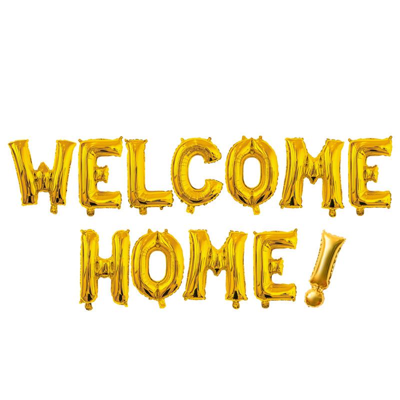 

Welcome Home! Welcome Home Alphabet Balloon School Party Balloon Set Aluminum Film Balloon gold WELCOME HOME! set