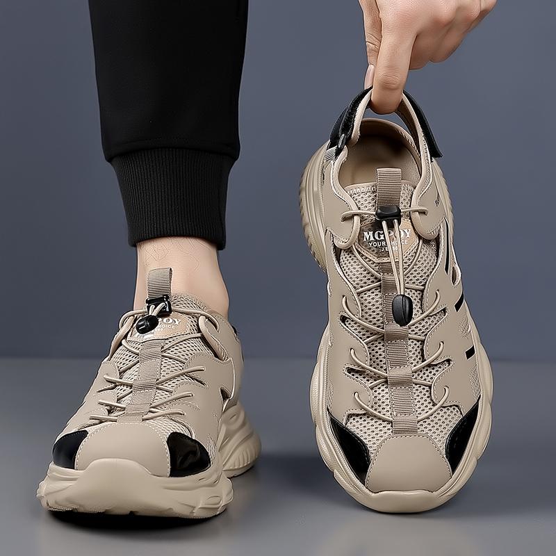 Fashion Fashion Outdoor Walking Summer Flats Soft Leather Sandals Quick Dry Wading Aqua Shoes Man Slippers New Hollowed-out Mens Sandals