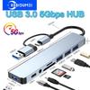 8 in 2 C típusú dokkoló állomás USB elosztó adapter USB C hub 5 Gbps nagy sebességű átvitel USB 3.0 2.0 3.5 audio jack SD/TF kártyaolvasó OTG adapter