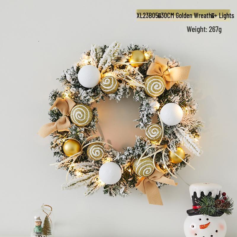 Luminous Christmas Wreath: Festive Door & Wall Decoration for Bar & Mall Scenes