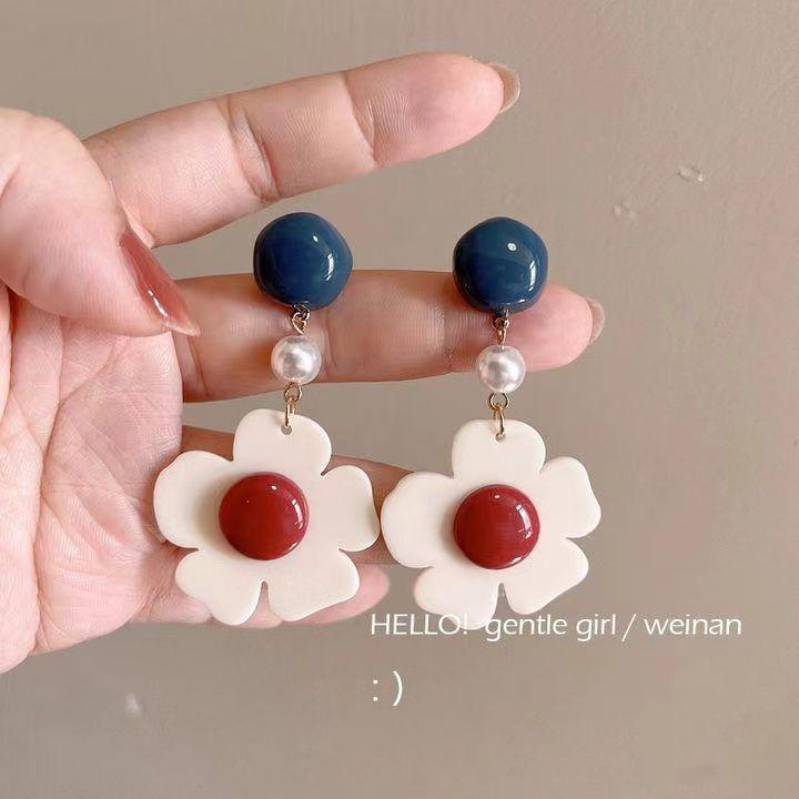 2024 Trendy Colorful Flower Stud Earrings for Women - Summer Fresh Design
