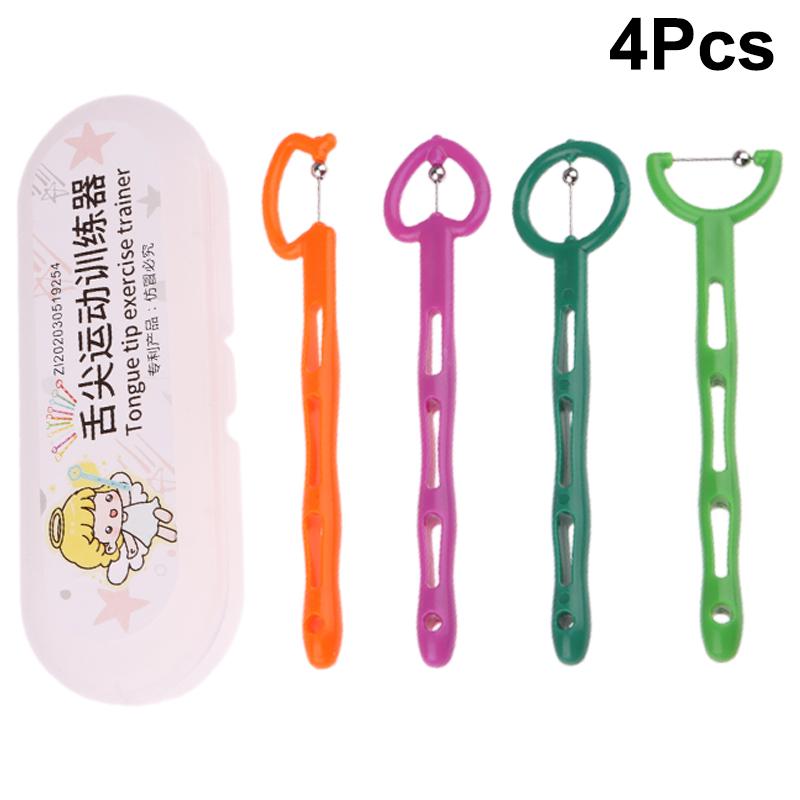 4 шт./коробка Реабилитация мышц языка Оральный тренажер Инструмент для речи Детский тренажер для кончика языка Тренажер для кончика языка рта