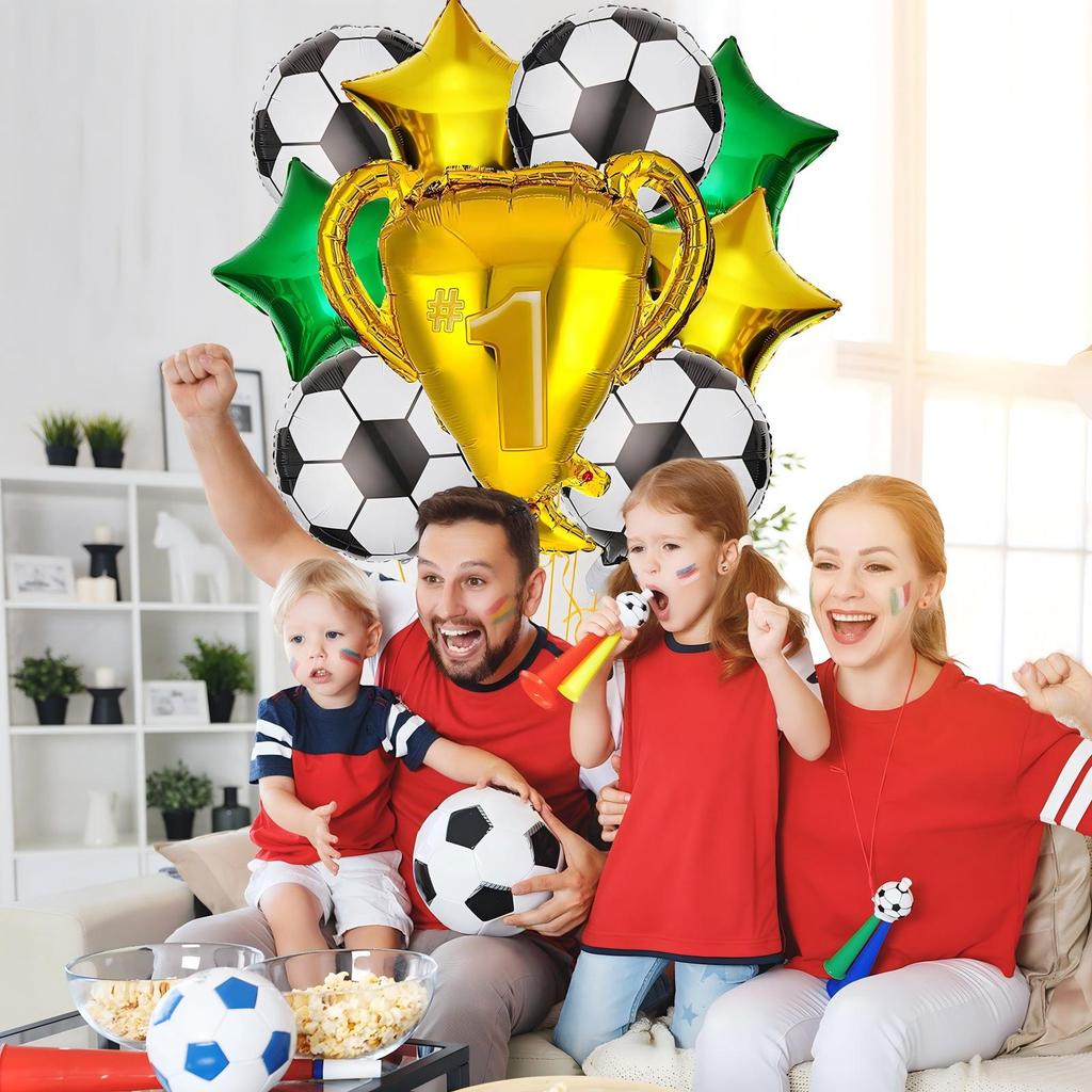 World  Soccer Theme Party  Set – Birthday Celebration Soccer Trophy  Garland Decoration