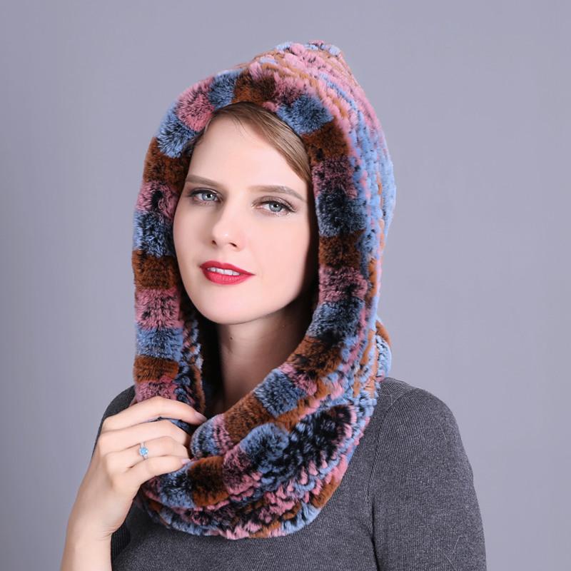 Korean Version New Imitation Rabbit Fur Hat Scarf Integrated