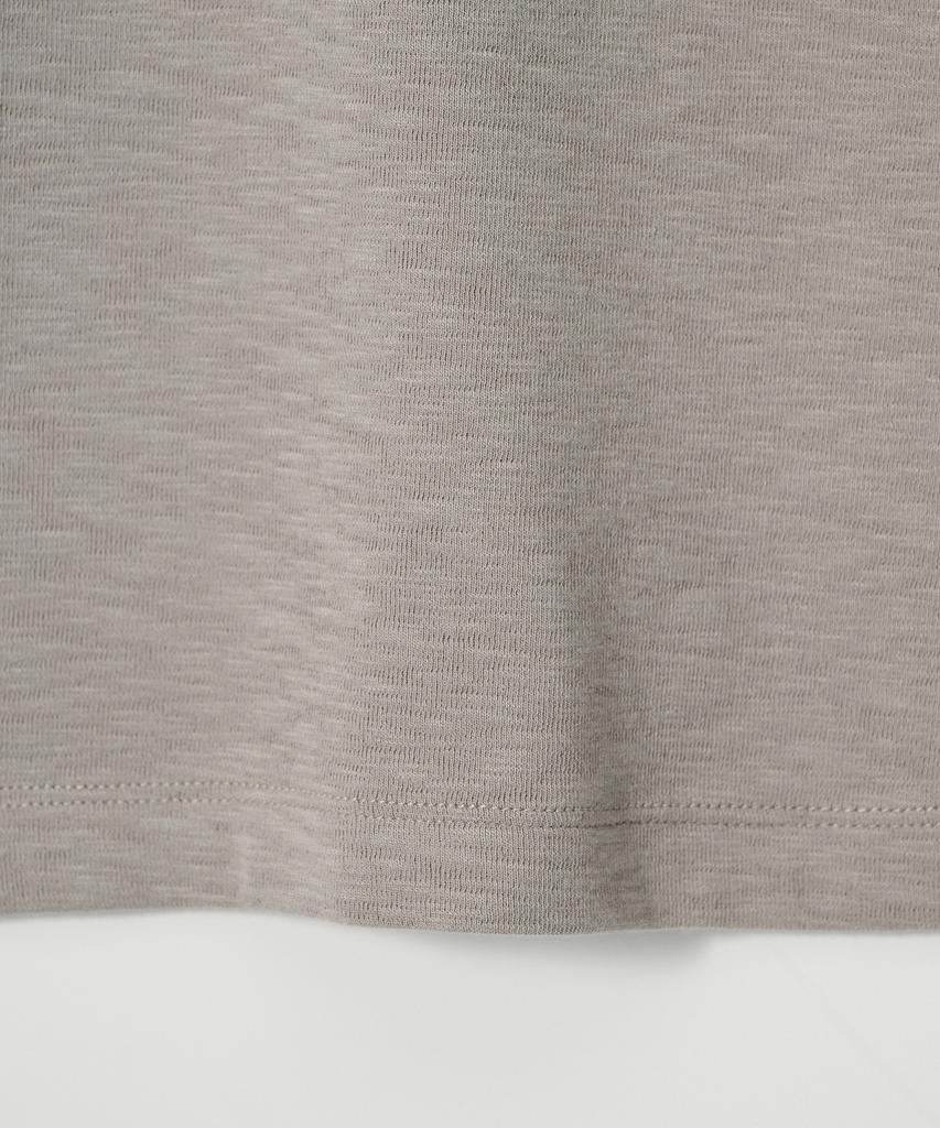 JOJILONG Jn153 Vintage Slub Henley Half T-Shirt - Ash Beige