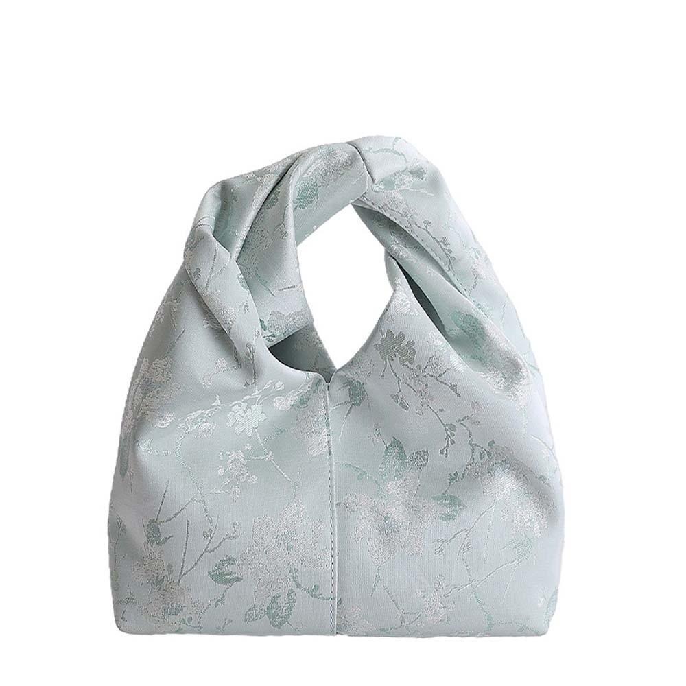 Fashion Embroidered Chinese Style Handbag Polyester Zipper Pea Purses with Magnetic Buckle Luxury Cheongsam Wrist Bag Gifts