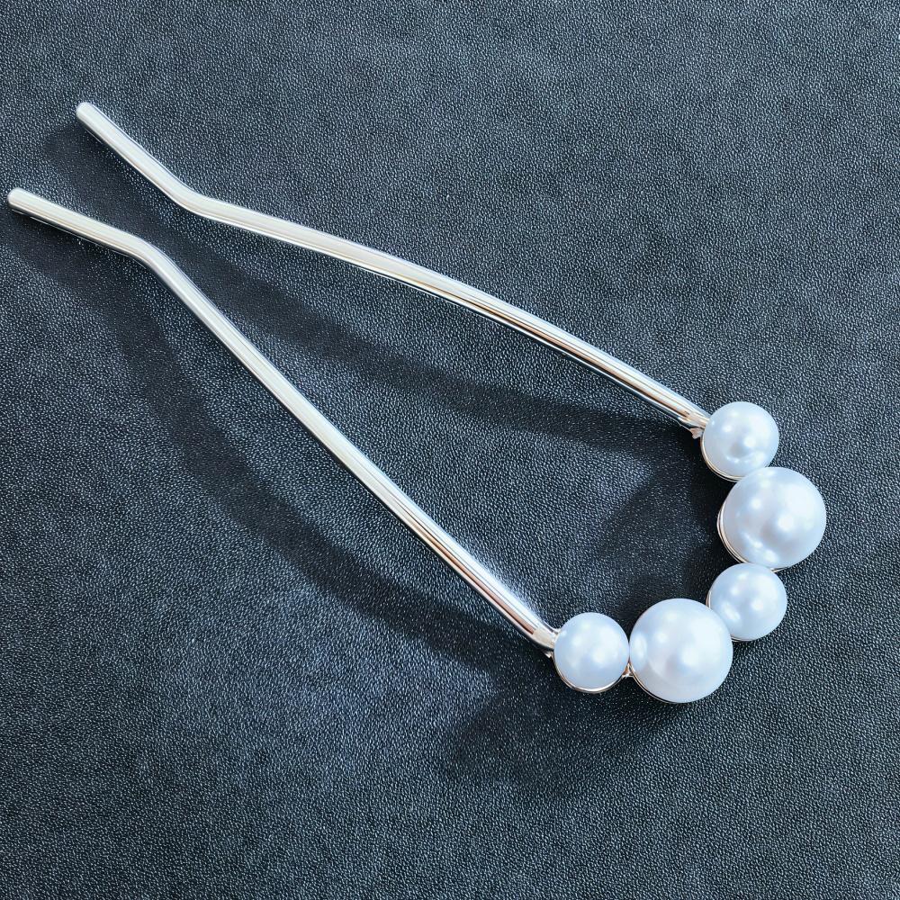 Elegant Blue Crystal Flower Hair Combs Pins Women Daily U-shaped Hairpin For Bun Hairstyle Female Hair Updo Pin Accessories Gift