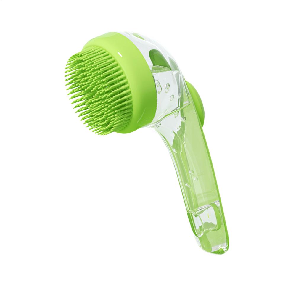 Pet Bath Brush 2025 New 2 In 1 Dog Bath Brush With Built-in Shampoo Dispenser Grooming Shower Brush Long Handle Pet Bath Brush зелёный