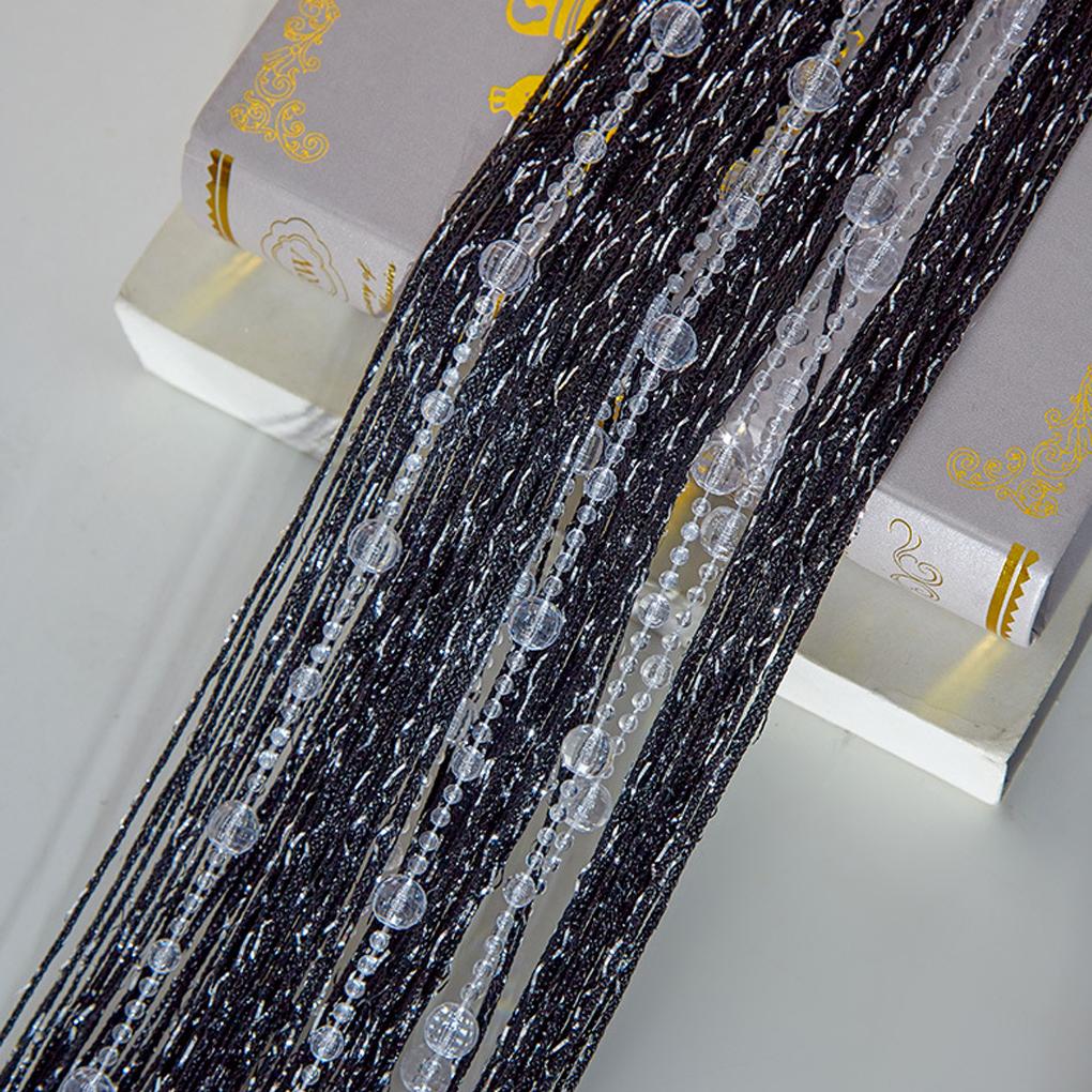 Polyester Elegant Crystal Bead Door Curtain For Bedroom Partition Wedding Or Room Decoration