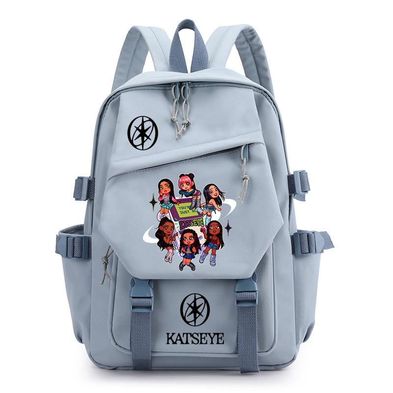 Jungen Mädchen KATSEYE Bedruckter Rucksack Schüler Schule Wasserdicht Leinwand Nylon Tasche