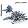 Microworld 3D Metal Puzzle Toys Spaceship Model Kits Assemble Jigsaws Birthday Christmas Gifts For New Year Desktop Decoration