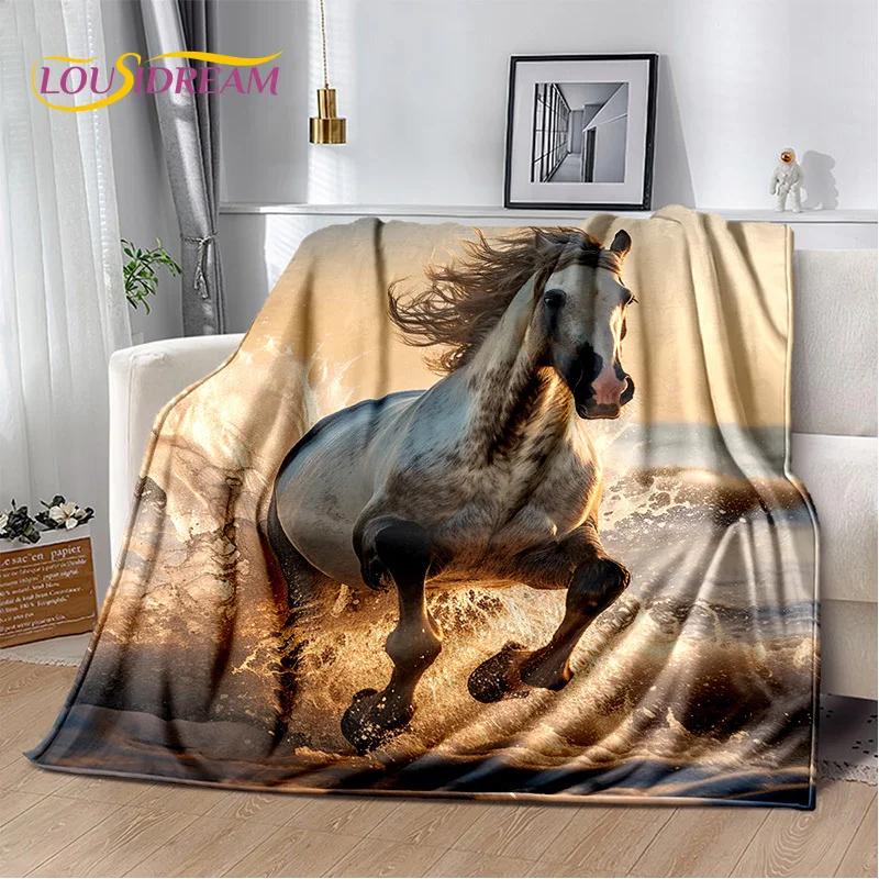 Horse Pentium Gallant Steed 3D Animal Blanket,Soft Throw Blanket for Home Bedroom Bed Sofa Picnic Travel Office Cover Child Gift
