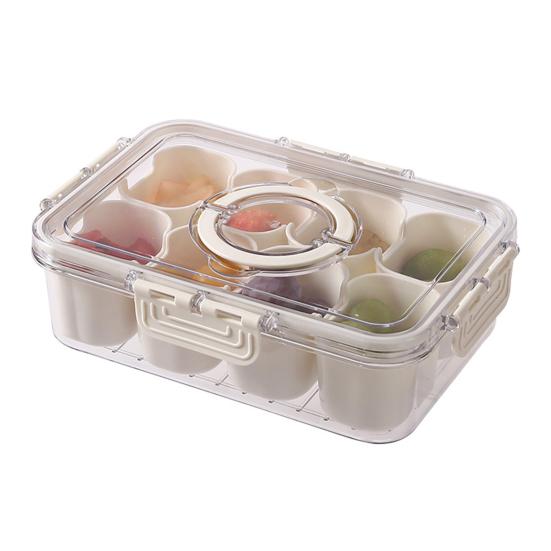 Food Storage Box with Lid And Handle Transparent Snack Organizer Moisture-proof Kitchen Container for Nuts Candies Biscuits Dried Fruits