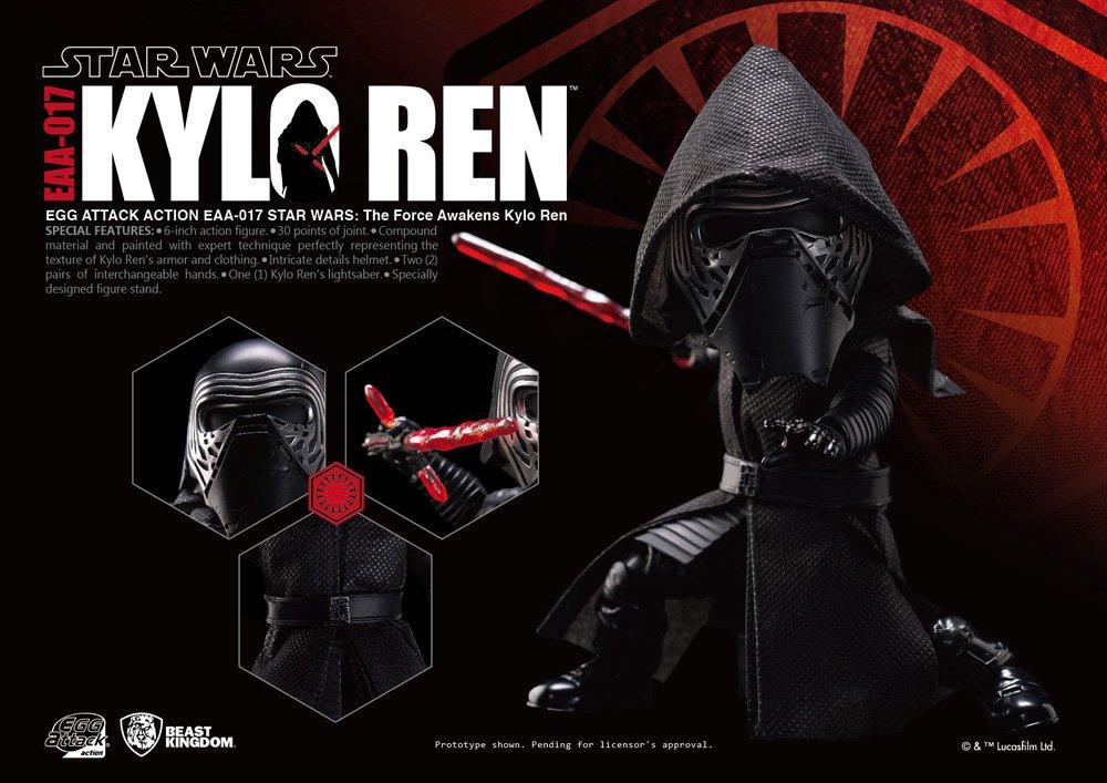 Egg Attack Action Star The Force Awakens Kylo 16cm Action Figure Wars #006 Ren, Approx. Tall, Plastic, Pre-painted
