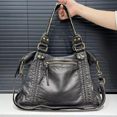 Sac Vintage Style Spice Girl Lavé Sac Locomotive Grande Capacité Sac à Bandoulière Sac Bandoulière